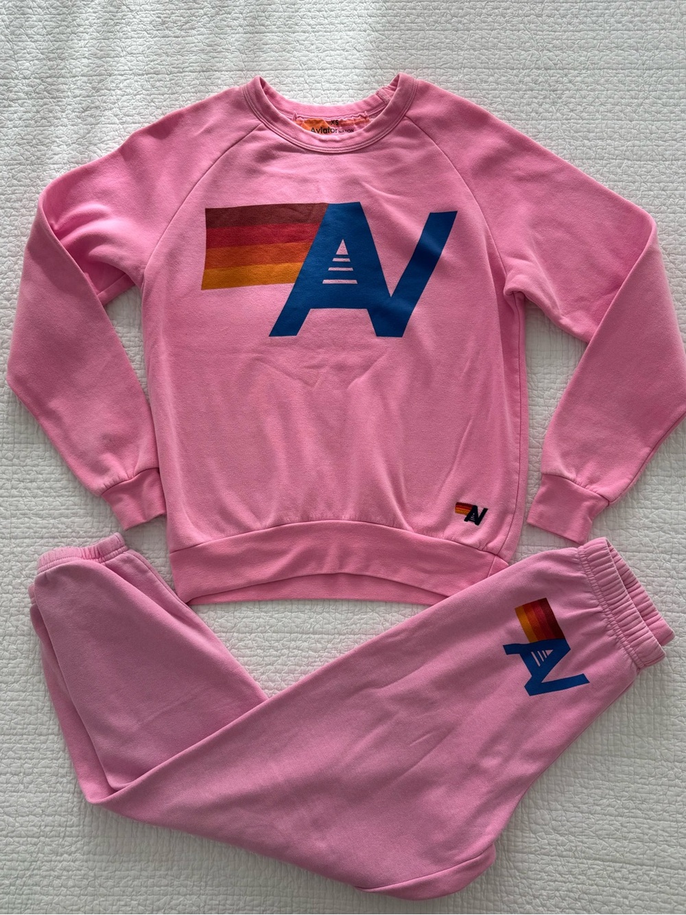 Pink Logo Sweatshirt & Jogger Set